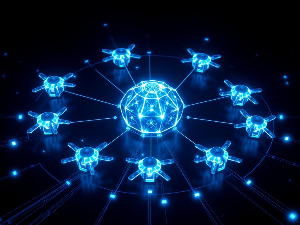 Autonomous AI agents connected to a central intelligence core