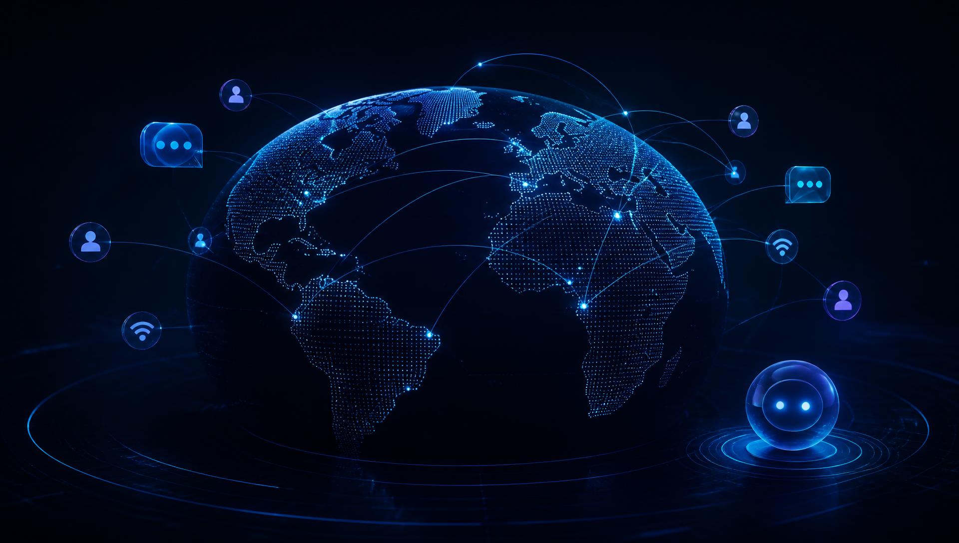 Global digital network connecting businesses with Zenvora Intelligence
